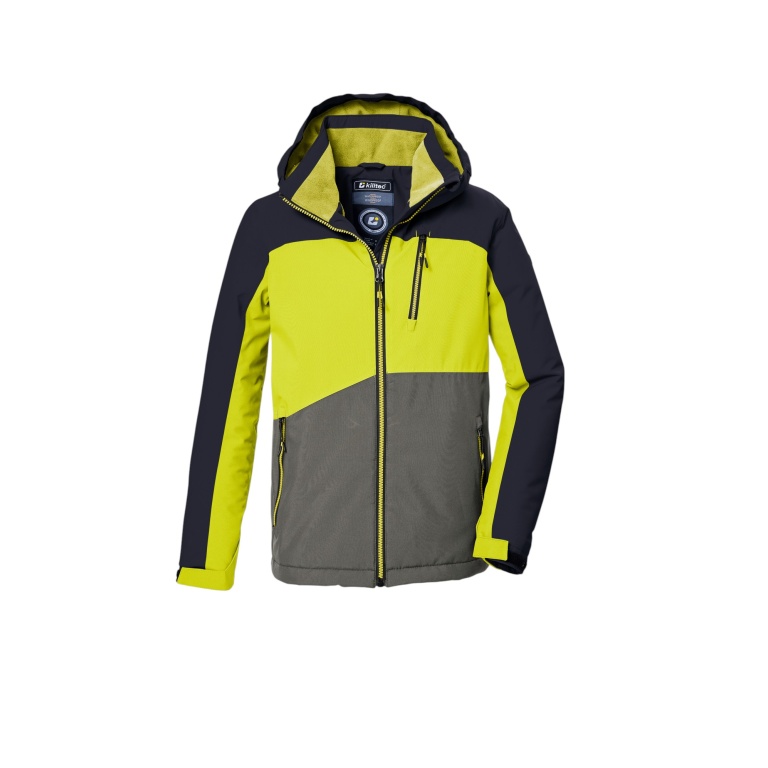 Kurtka zimowa Killtec Kow 370 z kapturem i śniegołapem (wodoodporna, wiatroszczelna, oddychająca, wolna od PFC) ciemnoniebieska dla dzieci